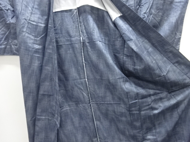  暈し柄織り出し手織り紬単衣着物